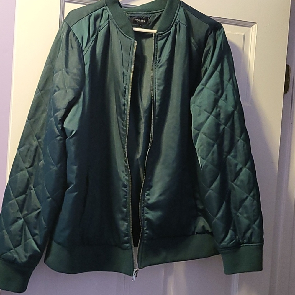 Torrid Green Bomber Jacket Size 2 18/20